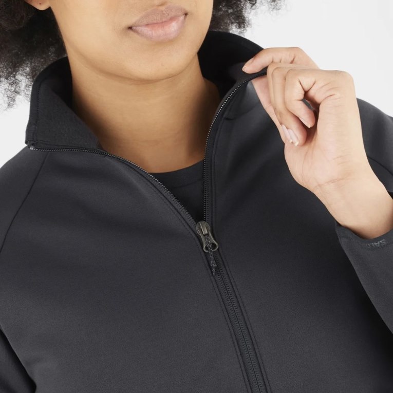 Chaquetas Salomon Essential Warm Full Zip Mujer Negros | MX ETYM496